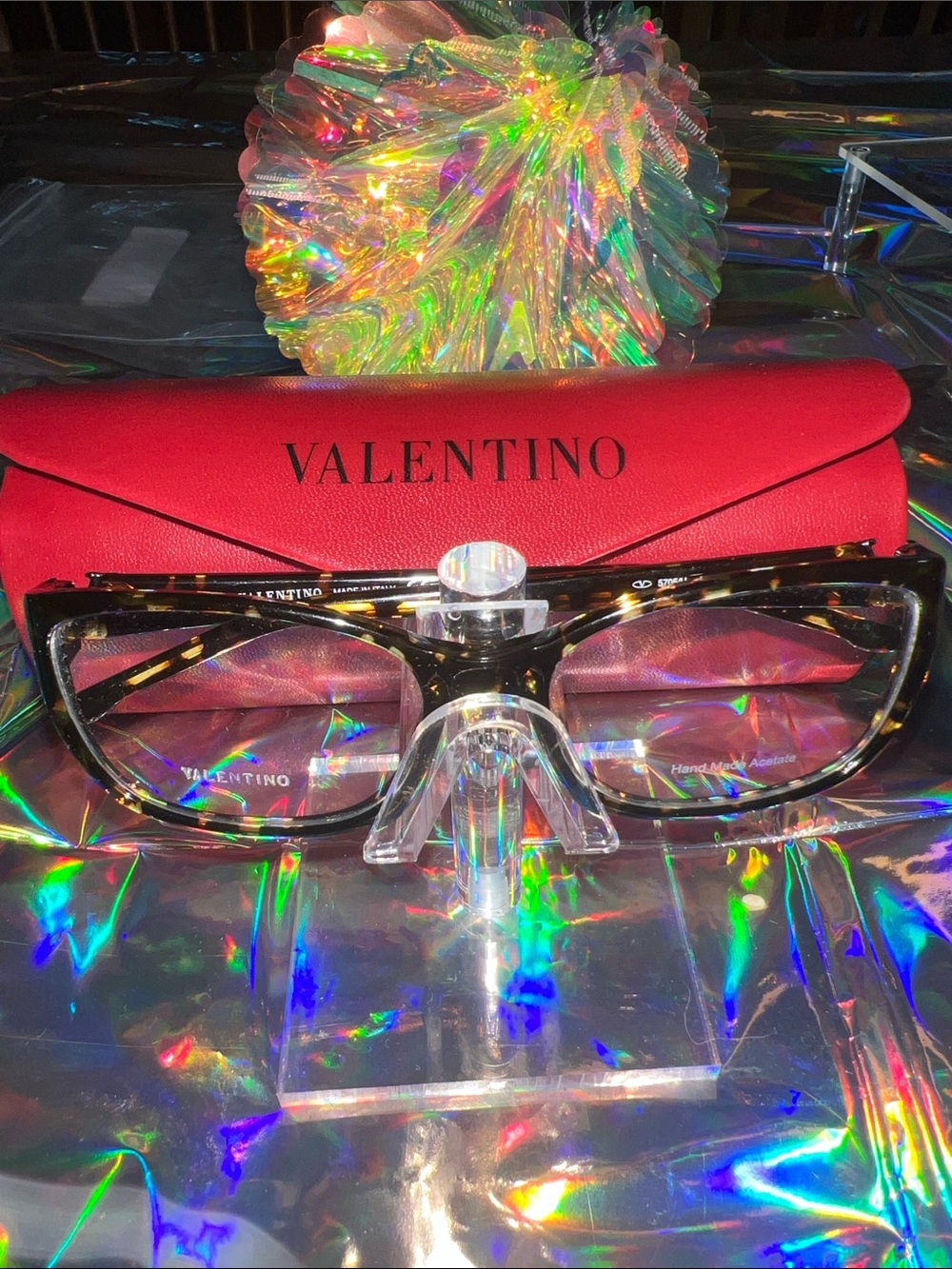 Valentino Tortoiseshell Frame Glasses with Red Case V5705U